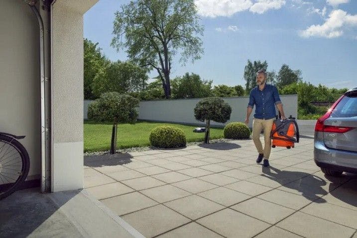 man entering the garage